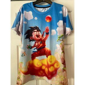 Dragon Ball Z Kid Goku Kid Flying Nimbus T-Shirt all over print XL anime clouds